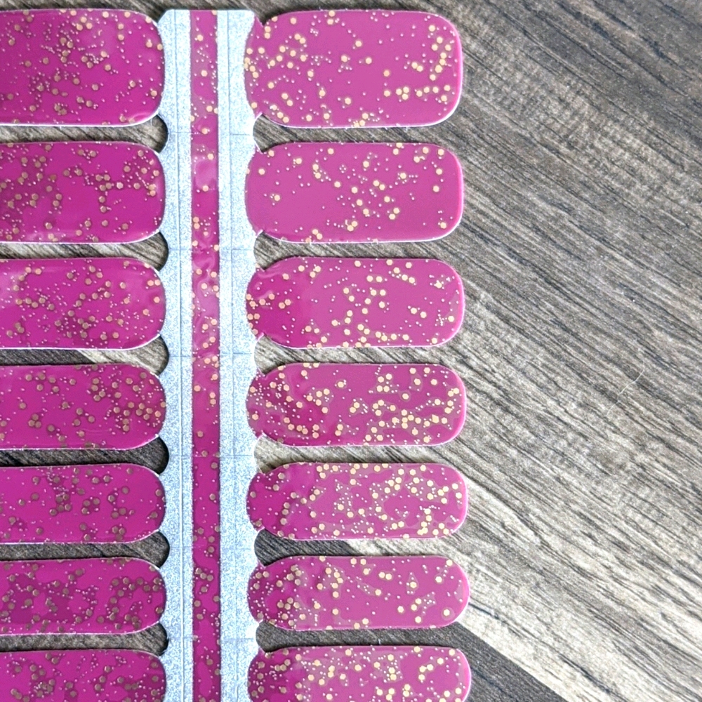 Nail Wraps - Pink and Gold Confetti Glitter